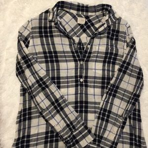 J Crew Plaid Button Top